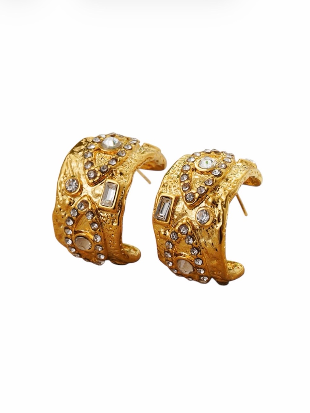 Crystal-Embellished Earrings 18KT Gold Plated